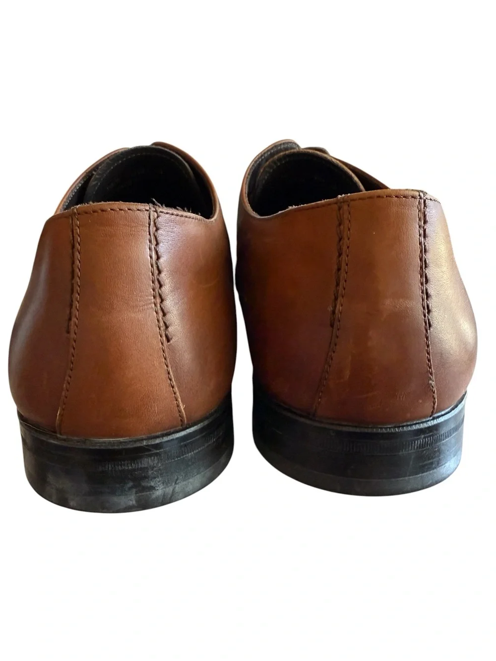 a. testoni M50004 Cognac Brown Leather Cap Toe Derby Dress Shoes Men’s 12 Made i